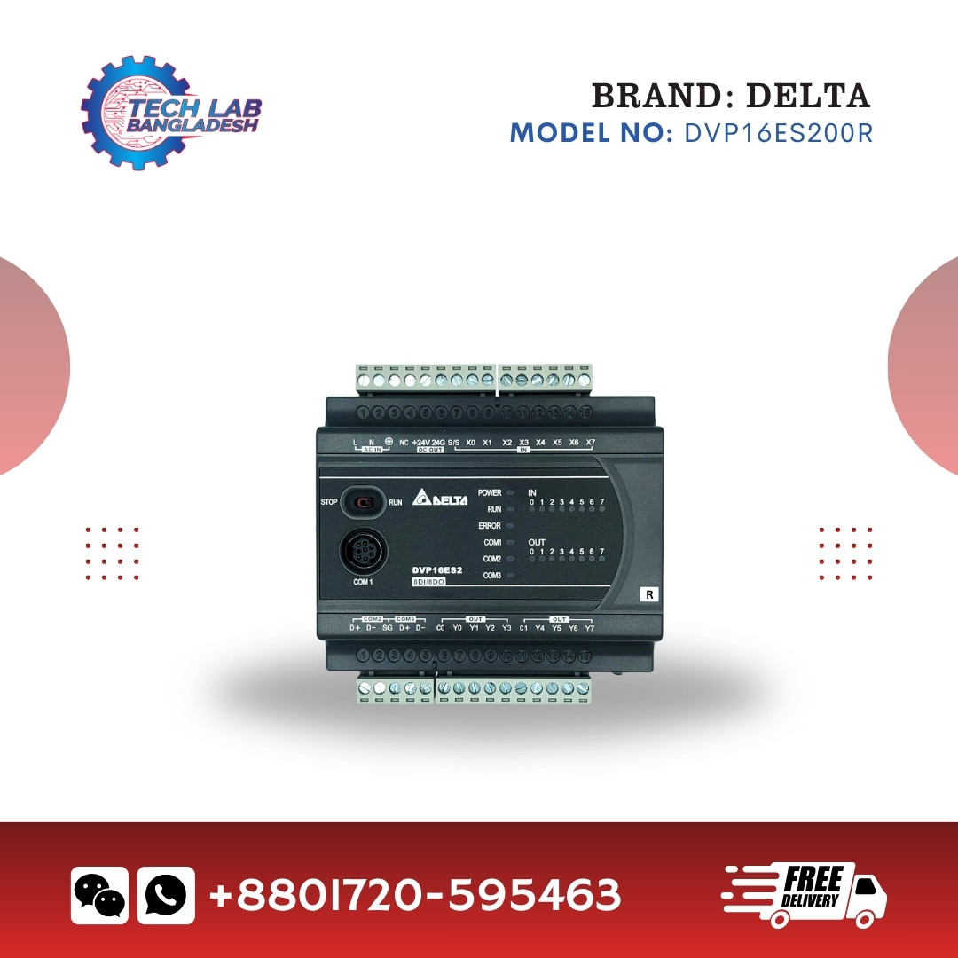 Delta DVP16ES200R PLC | 16 I/O ES2 Series Relay Output Controller