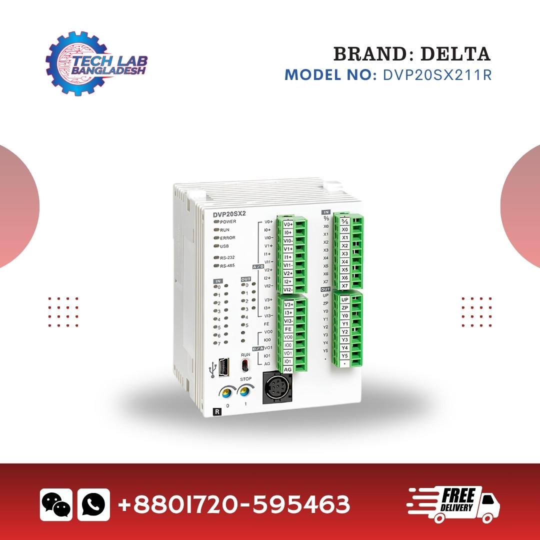 Delta DVP20SX211R PLC | SX2 Series Analog Relay Output Controller
